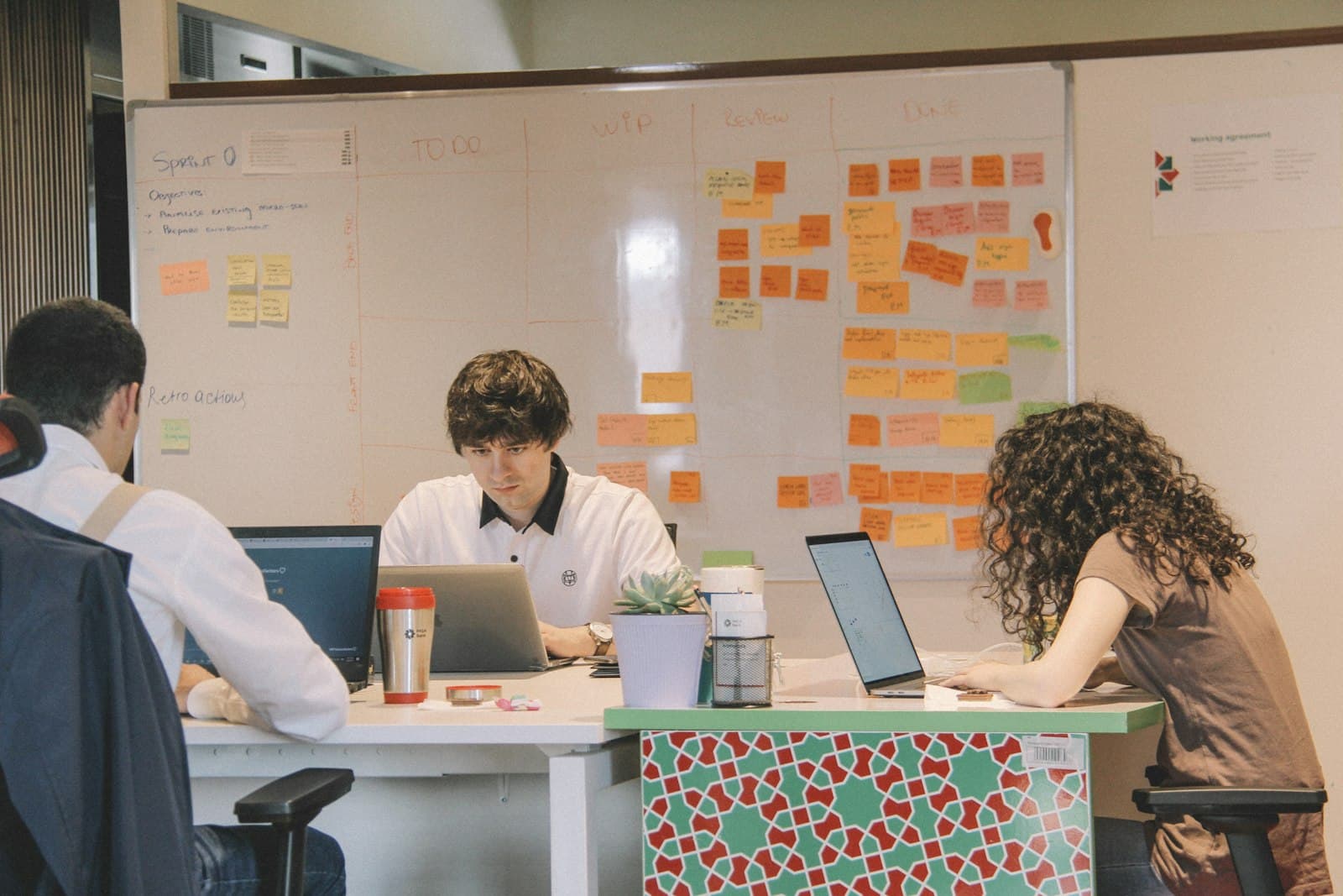 Team working together at an office